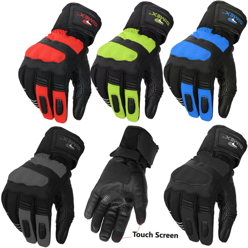 Motorcycle Leather Gloves Knuckle Thermal Protection Full Fingers Touch Screen