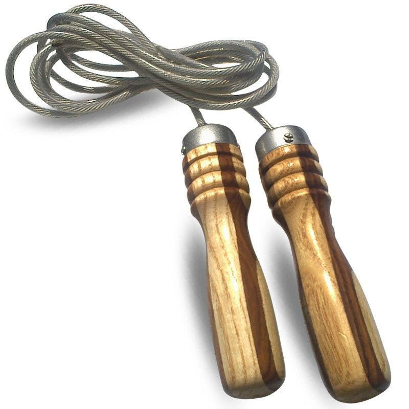 Boxing Fitness Excercise Skipping Rope Steel String Wooden Speed Jump Handles