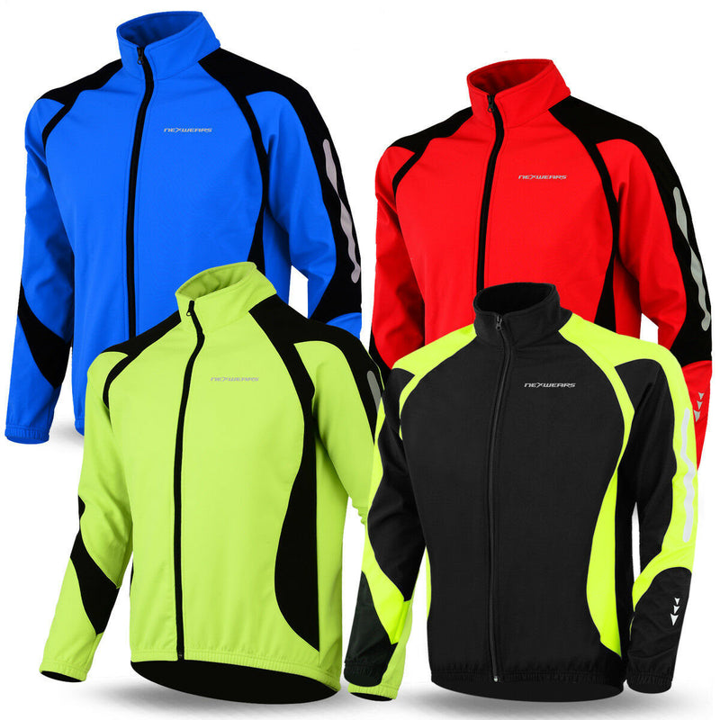 Cycling Jacket Soft Shell Winter Thermal Fleece Windproof Long Sleeve Bike Coat