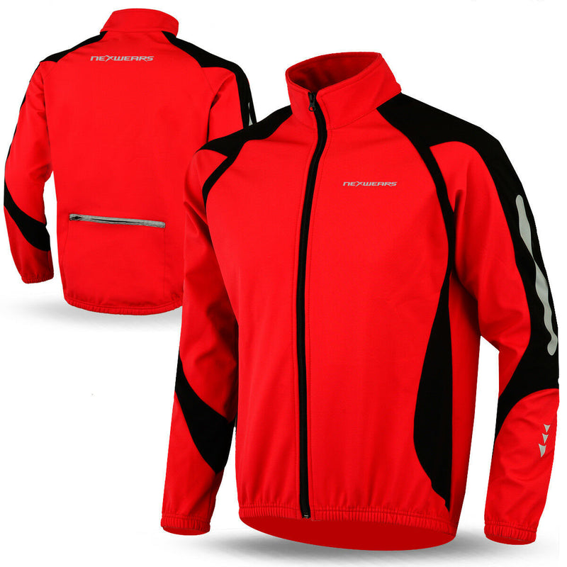 Cycling Jacket Soft Shell Winter Thermal Fleece Windproof Long Sleeve Bike Coat